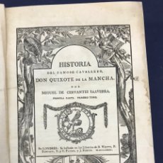 Libros antiguos: 1781. HISTORIA DEL FAMOSO CAVALLERO, DON QUIXOTE DE LA MANCHA. BOWLE. 6 TOMOS, FAMOSA Y VALIOSA EDIC. Lote 216701311
