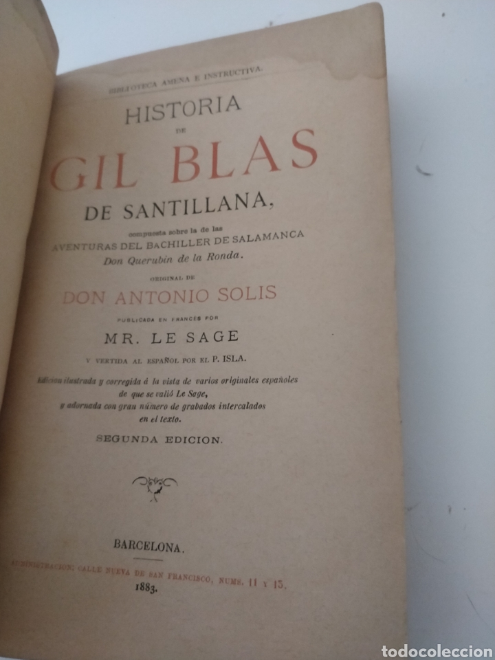 Libros antiguos: HISTORIA DE GIL DE BLAS DE SANTILLANA . - Foto 4
