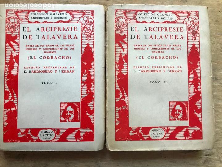 Libros antiguos: EL ARCIPRESTE DE TALAVERA. EL CORBACHO. 2 TOMOS. - Foto 1