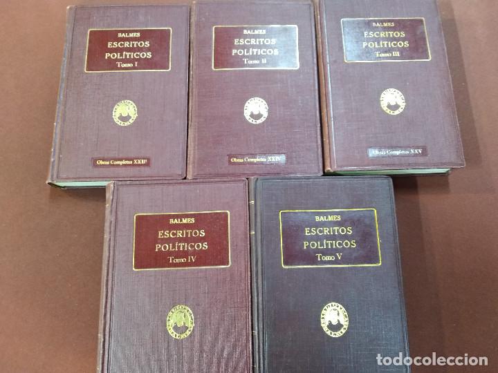Libros antiguos: escritos pol&iacute;ticos - jaime balmes - 5 tomos - ACLM - Foto 1