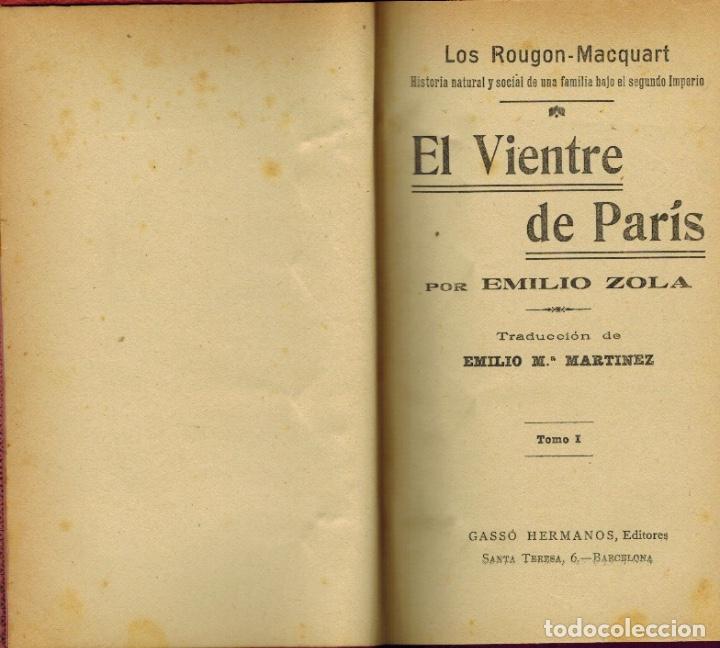 Libros antiguos: EL VIENTRE DE PAR&Iacute;S - Foto 1