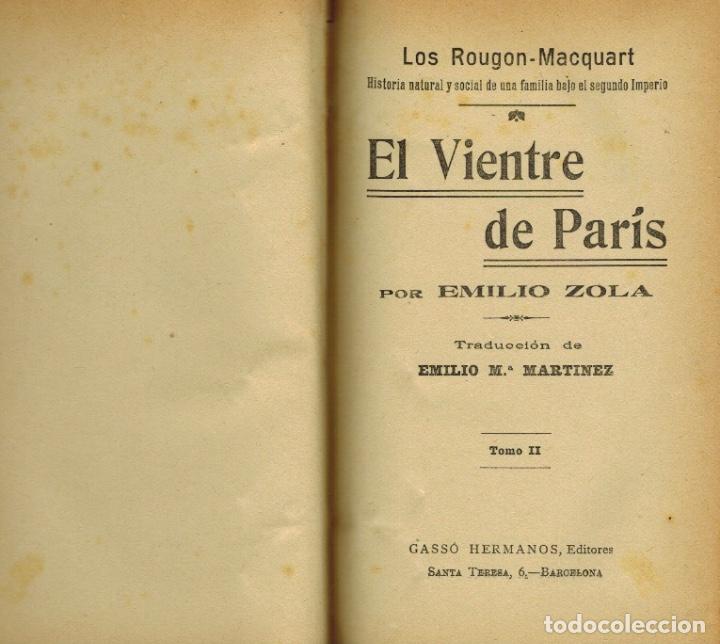 Libros antiguos: EL VIENTRE DE PAR&Iacute;S - Foto 2