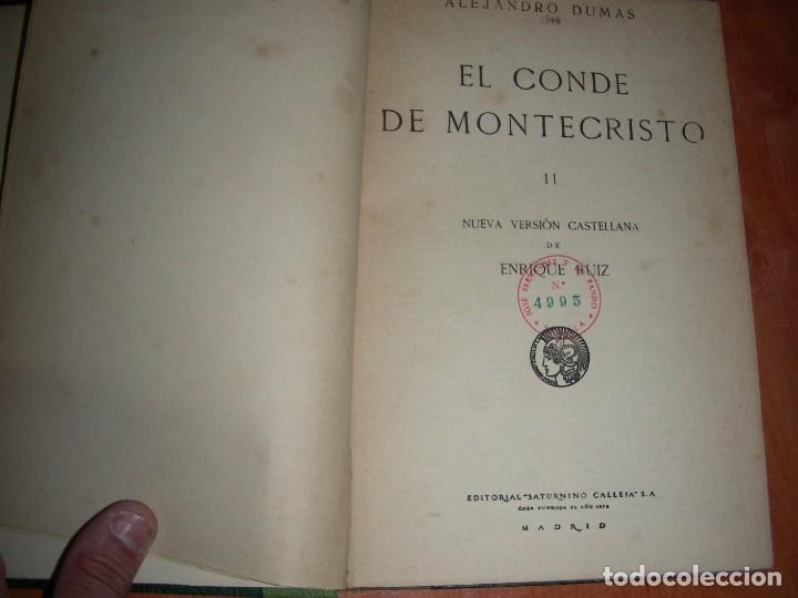 Libros antiguos: EL CONDE DE MONTECRISTO . A. DUMAS . 2 TOMOS - Foto 4