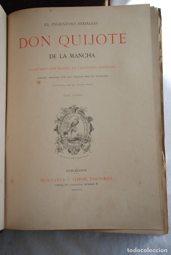 Libros antiguos: El Quijote. Edici&oacute;n de 1880 y 1888 - Foto 2