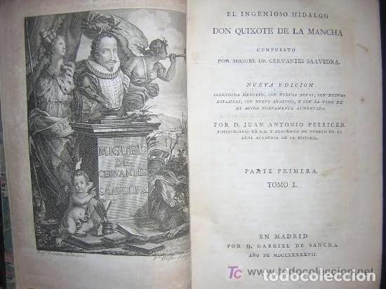 Libros antiguos: DON QUIJOTE DE LA MANCHA EN 5 TOMOS COMPLETOS. 1797. Impreso por Gabriel de Sancha. AMPLIOS GRABADOS - Foto 3 - 235890960