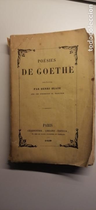 Libros antiguos: Po&eacute;sies de Goethe - Foto 1