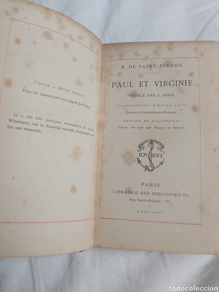 Libros antiguos: Paul et Virginie de Saint-Pierre - Foto 6