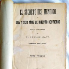 Libros antiguos: 1894 - CARLOS MAYO: EL SECRETO DEL MENDIGO. Lote 244571015