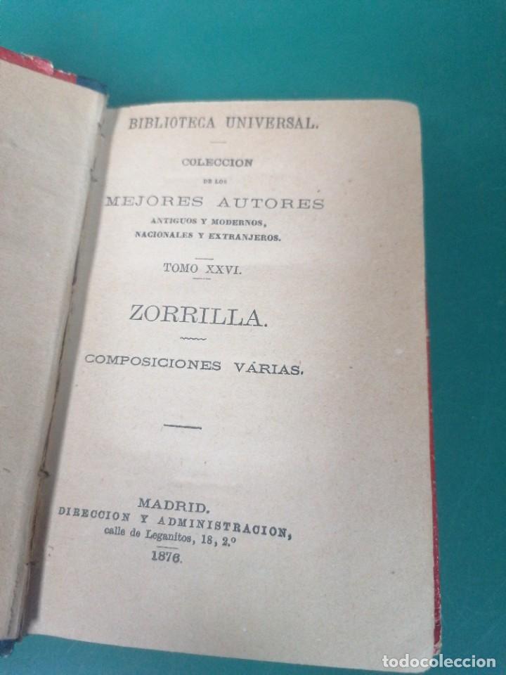 Libros antiguos: Zorrilla. Composiciones varias. Bib. Universal. Tomo 26.1876 - Foto 1