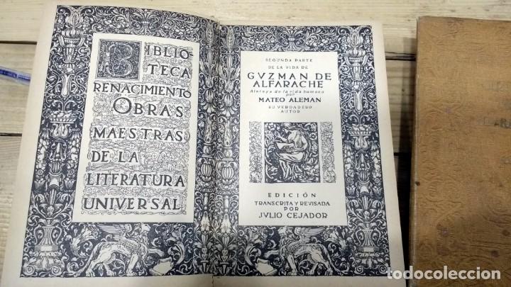 Libros antiguos: Guzm&aacute;n de Alfarache. Mateo Alem&aacute;n. 2 tomos - Foto 3