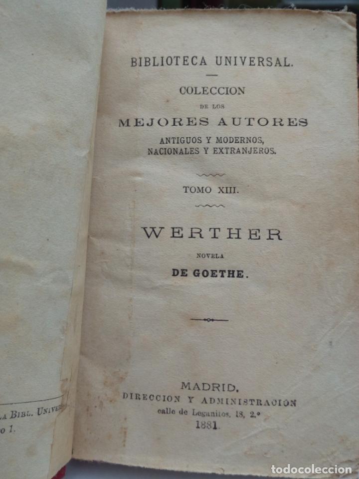 Libros antiguos: Werther - Goethe- 1881- Biblioteca universal. - Foto 1