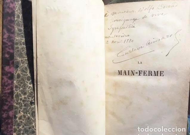 Libros antiguos: Gustave Aimard : La main-ferme. (1876... con dedicatoria aut&oacute;grafa del autor - Foto 1