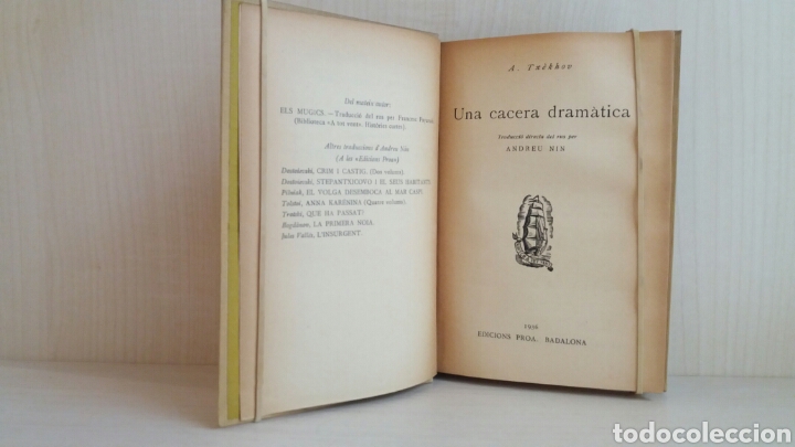 Libros antiguos: Una cacera dram&agrave;tica. Tx&egrave;hov. Proa, a tot vent 89, 1936. CATAL&Aacute;N. - Foto 5