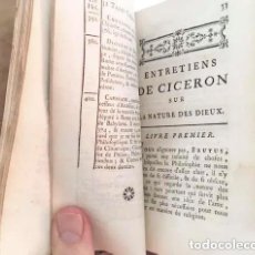 Libros antiguos: CICERÓN SUR LA LA NATURE DES DIEUX (PARIS, 1766 TOM I. SOBRE LA NATURALEZA DE LOS DIOSES (HOLANDESA. Lote 263919225