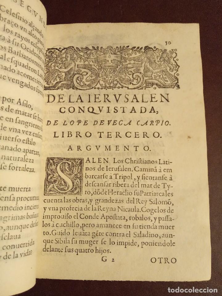 Libros antiguos: Jerusal&eacute;n Conquistada, de Lope de Vega. Edici&oacute;n Principe - Foto 6