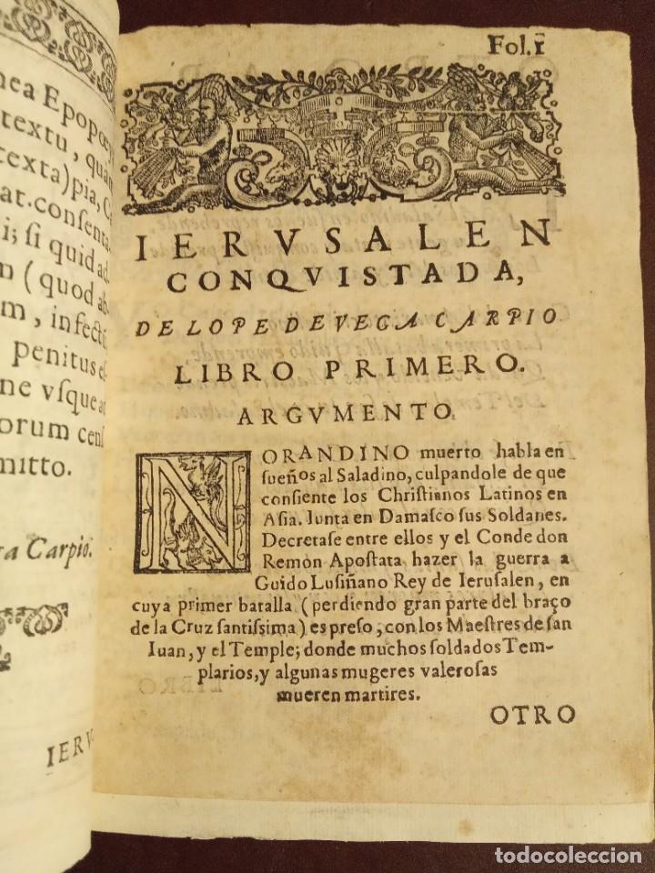 Libros antiguos: Jerusal&eacute;n Conquistada, de Lope de Vega. Edici&oacute;n Principe - Foto 7
