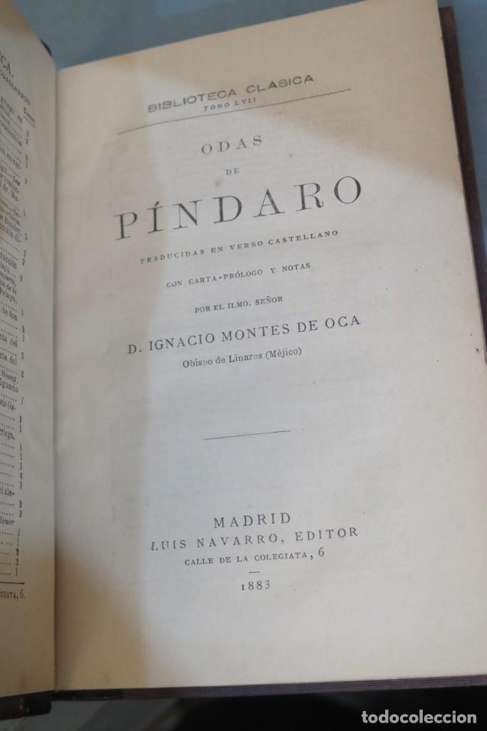 Libros antiguos: 1883.- ODAS. PINDARO - Foto 2