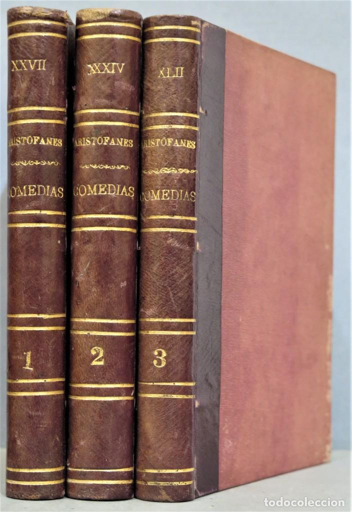 Libros antiguos: 1880.- COMEDIAS. ARISTOFANES. 3 TOMOS - Foto 1
