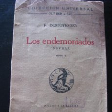 Libros antiguos: LIBRO LOS ENDEMONIADOS, FEDOR DOSTOYEVSKY, ESPASA CALPE, MADRID, 1924, TOMO I. Lote 271034978