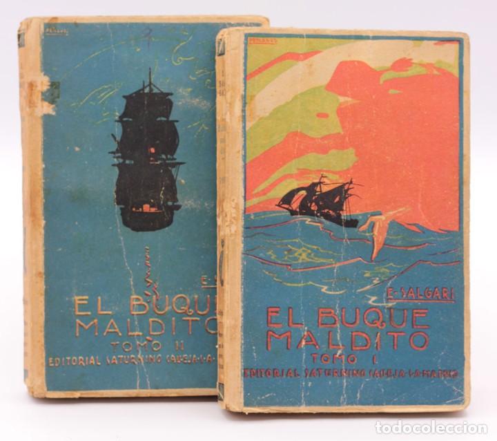 Libros antiguos: SALGARI, Emilio - El buque maldito. Tomo I y II - Foto 1