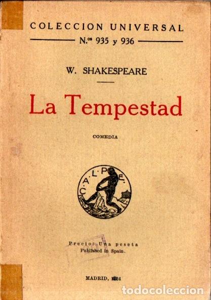 Libros antiguos: SHAKESPEARE : LA TEMPESTAD (CALPE, 1924) - Foto 1