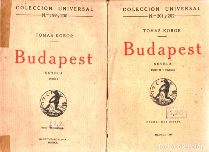 Libros antiguos: TOMAS KOBOR : BUDAPEST - DOS TOMOS (CALPE, 1920) - Foto 1
