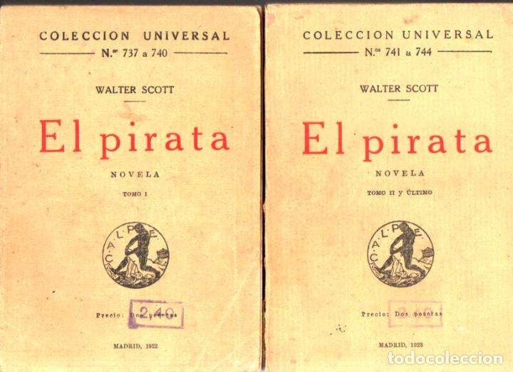 Libros antiguos: WALTER SCOTT : EL PIRATA - DOS TOMOS (CALPE, 1923) - Foto 1