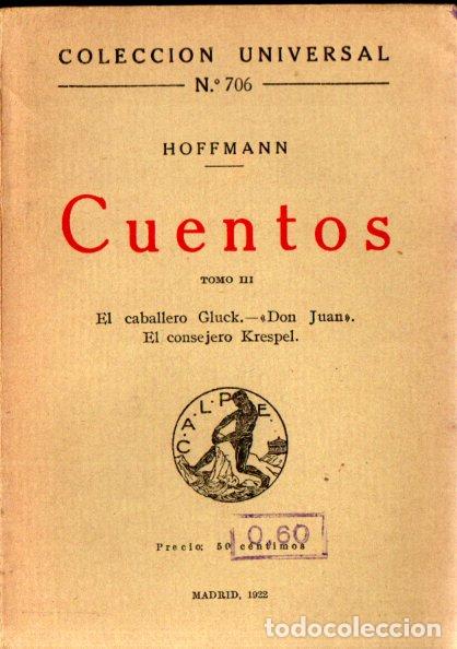 Libros antiguos: HOFFMANN : CUENTOS III (CALPE, 1922) - Foto 1