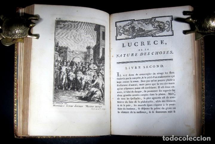 Libros antiguos: Año 1768 Primera edición de lujo De rerum natura Lucrecio Antigua Roma Grand Papier Grabados 2V - Foto 17 - 285297948