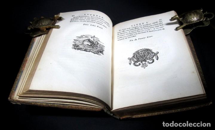 Libros antiguos: Año 1768 Primera edición de lujo De rerum natura Lucrecio Antigua Roma Grand Papier Grabados 2V - Foto 19 - 285297948