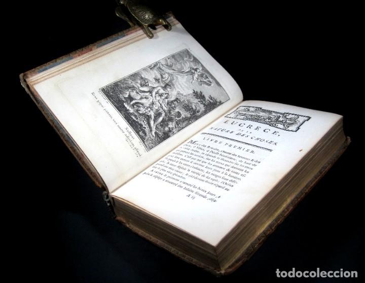 Libros antiguos: Año 1768 Primera edición de lujo De rerum natura Lucrecio Antigua Roma Grand Papier Grabados 2V - Foto 21 - 285297948