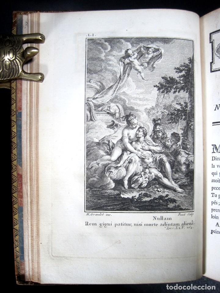 Libros antiguos: Año 1768 Primera edición de lujo De rerum natura Lucrecio Antigua Roma Grand Papier Grabados 2V - Foto 22 - 285297948