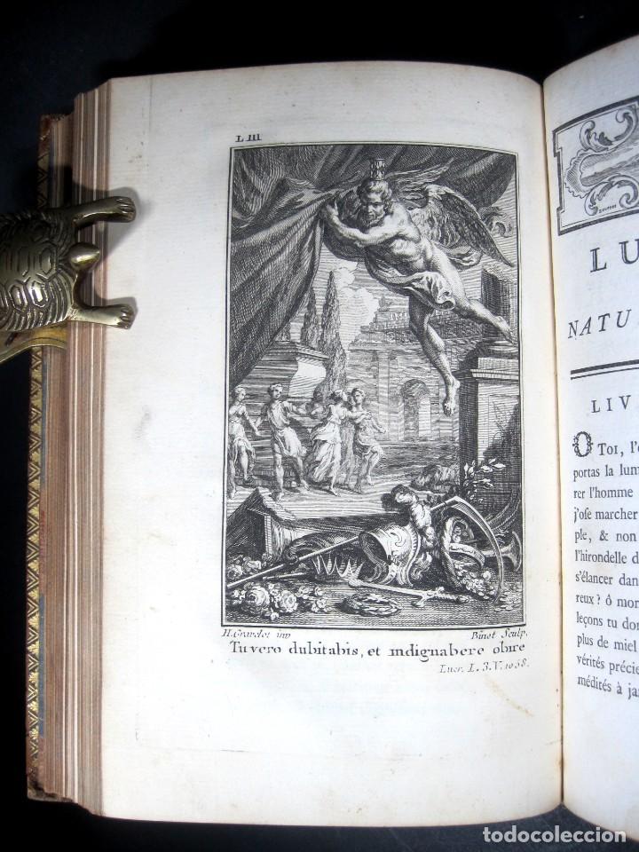 Libros antiguos: Año 1768 Primera edición de lujo De rerum natura Lucrecio Antigua Roma Grand Papier Grabados 2V - Foto 23 - 285297948