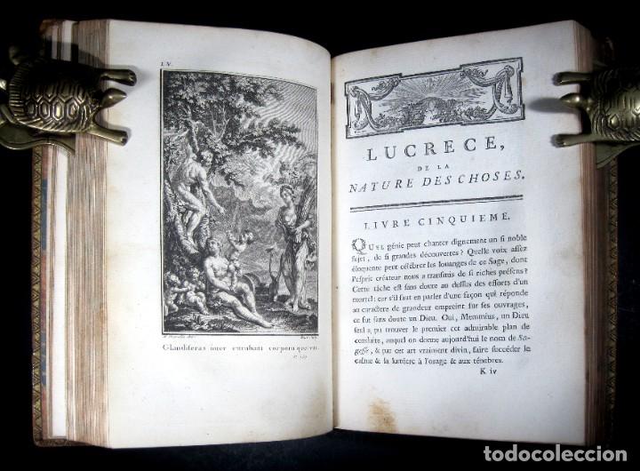 Libros antiguos: Año 1768 Primera edición de lujo De rerum natura Lucrecio Antigua Roma Grand Papier Grabados 2V - Foto 29 - 285297948