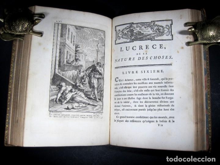 Libros antiguos: Año 1768 Primera edición de lujo De rerum natura Lucrecio Antigua Roma Grand Papier Grabados 2V - Foto 32 - 285297948