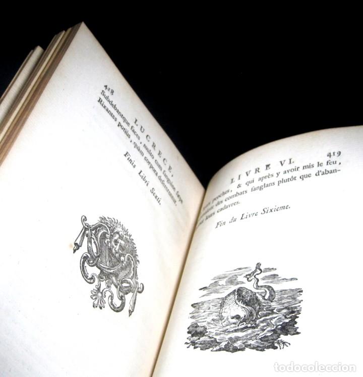 Libros antiguos: Año 1768 Primera edición de lujo De rerum natura Lucrecio Antigua Roma Grand Papier Grabados 2V - Foto 35 - 285297948