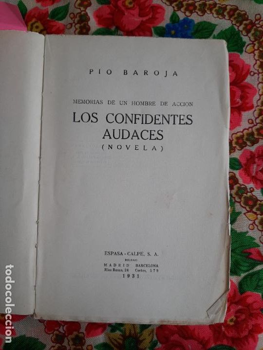 Libros antiguos: Los confidentes audaces - Baroja, P&iacute;o - Foto 1