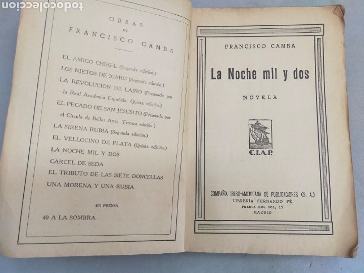 Libros antiguos: LA NOCHE MIL Y DOS. FRANCISCO COMBA. 1930. RUSTICA - Foto 5