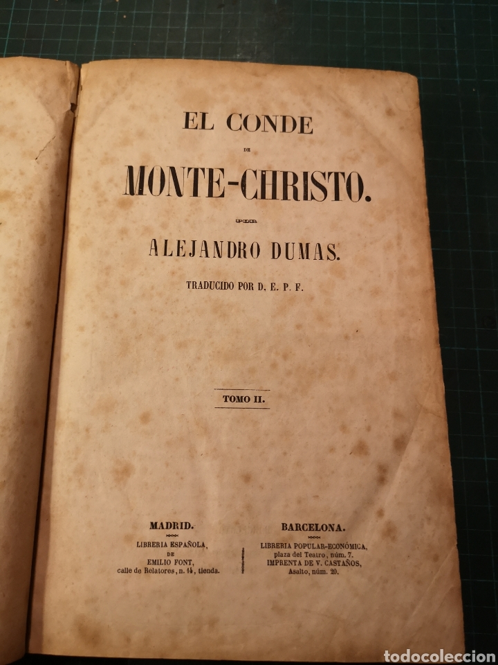Libros antiguos: El Conde de Montecristo. Alejandro Dumas - Foto 1