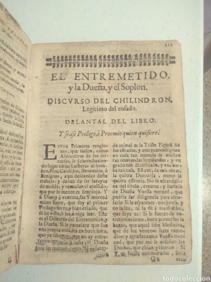 Libros antiguos: Parte primera de las obras en prosa de Francisco Quevedo 1687 - Foto 11