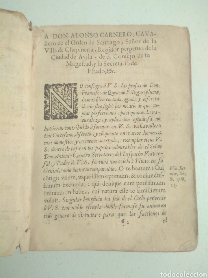 Libros antiguos: Parte primera de las obras en prosa de Francisco Quevedo 1687 - Foto 13