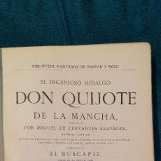 Libros antiguos: MIGUEL DE CERVANTES. EL INGENIOSO HIDALGO DON QUIJOTE DE LA MANCHA. GASPAR Y ROIG. 1879