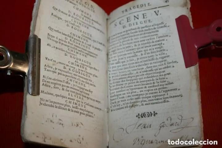 Libros antiguos: AÑO 1682: EL CID, DE CORNEILLE. PERGAMINO. - Foto 9 - 299969868