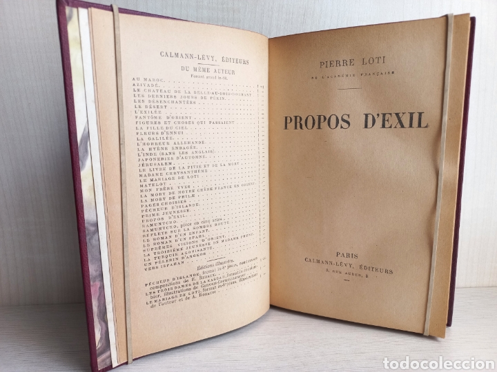 Libros antiguos: Propos dexil. Pierre Loti. Calmann Levy Editeurs. Franc&eacute;s - Foto 5