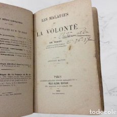Libros antiguos: LES MALADIS DE LA VOLONTÉ, POR TH. RIBOT, AÑO1894. MUY DIFICIL DE ENCONTRAR.. Lote 303293523