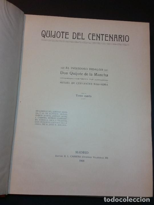 Libros antiguos: 1905 - CERVANTES. El ingenioso hidalgo don Quijote de la Mancha (Quijote del Centenario). 8 TOMOS - Foto 12 - 303970368