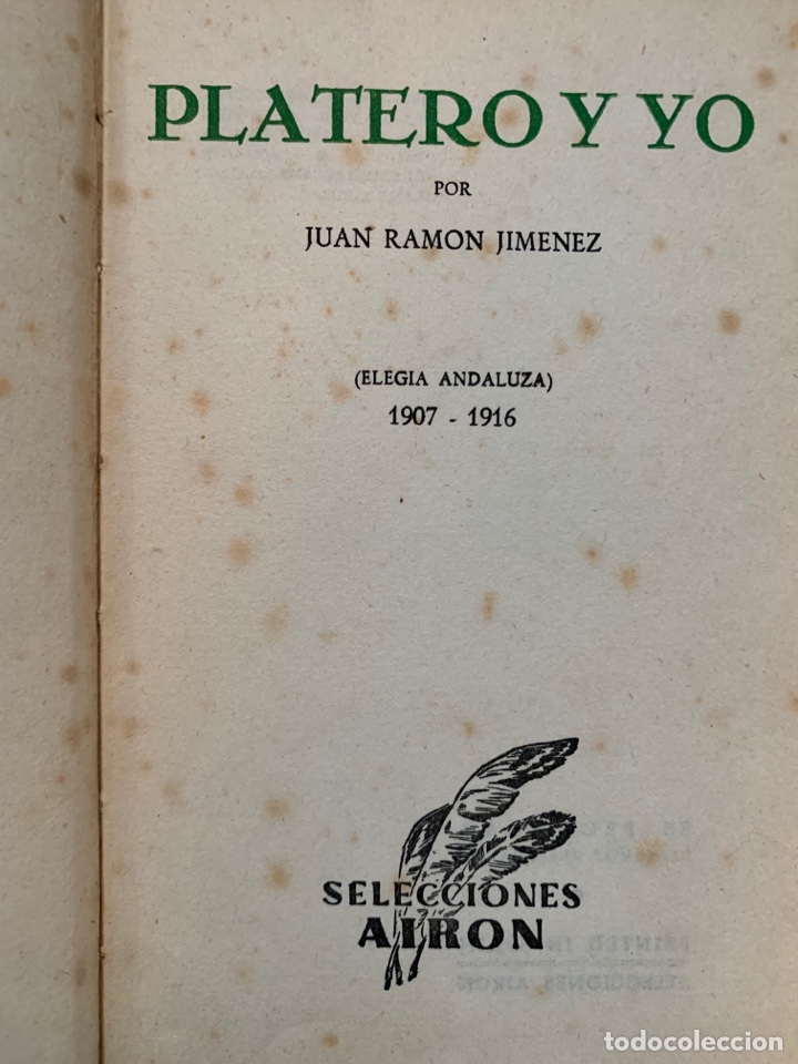 Libros antiguos: Platero y Yo, Edici&oacute;n de 1914 - Foto 3