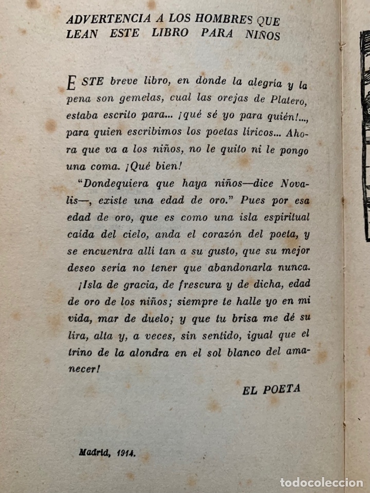 Libros antiguos: Platero y Yo, Edici&oacute;n de 1914 - Foto 6