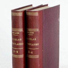Libros antiguos: NOVELAS EJEMPLARES DE MIGUEL CERVANTES. 4 TOMOS EN 2 VOL, AÑO 1836. BERGNES ED. 10,5X15,5 CM.. Lote 312820378