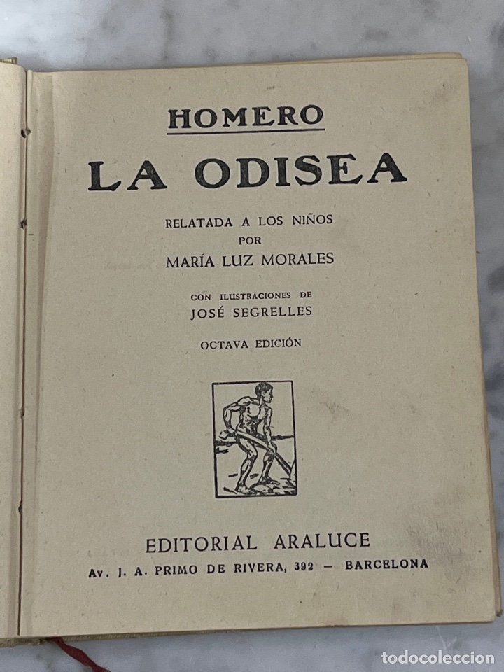 Libros antiguos: Homero la odisea colecci&oacute;n araluce - Foto 1